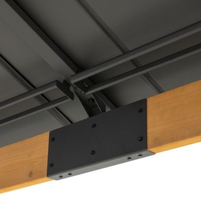 Sunjoy Tonnelle en bois de cèdre RIMO - 390cm x 450cm, anthracite