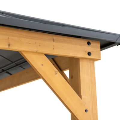 Sunjoy Tonnelle en bois de cèdre RIMO - 390cm x 450cm, anthracite