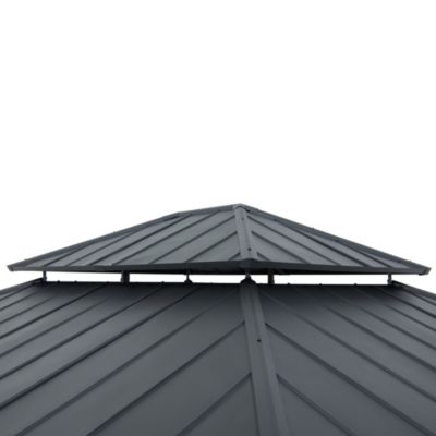 Sunjoy Tonnelle en bois de cèdre RIMO - 390cm x 450cm, anthracite