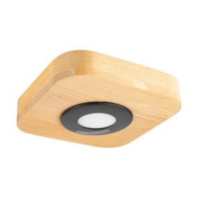 Sunniva Plafonnier Incl. 1xLED Intégrée  300lm 3000K 5W Pin teinté Brun/Métal Noir