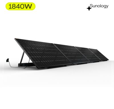 Sunology PLAY2, Kit 4 panneaux solaires complet 1840W bifacial, 4 Stations solaire livrées assemblées, Installation sol ou mur