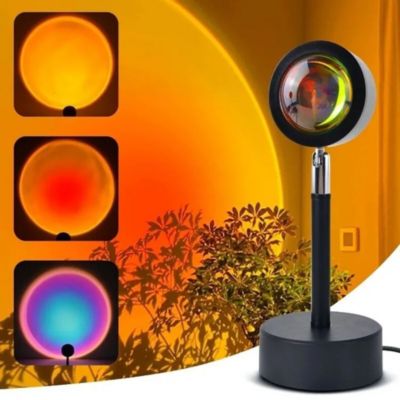 Sunset Lamp Projecteur de Coucher de Soleil à LED 15 Couleurs Rotation 360Ambiance Décorative pour Chambre