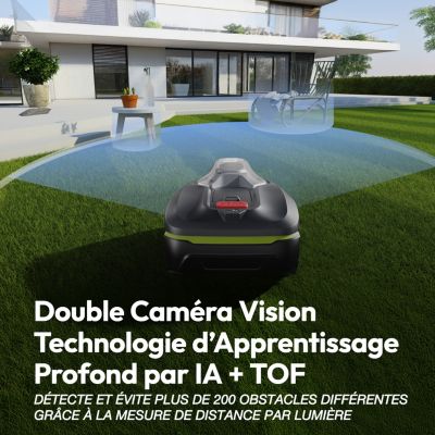 SUNTEK Dual Vision 500 : robot tondeuse sans fil RTK avec Double Vision IA pour 500 m².