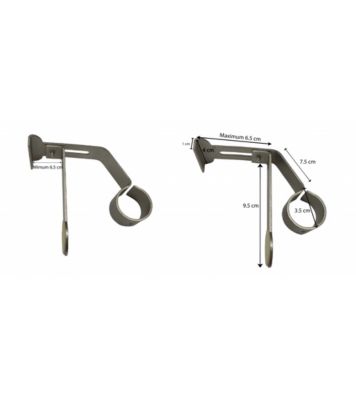 Support Barre à Rideaux Sans Perçage - Coffre Volet Roulant - Tringle diamètre 25-28 mm