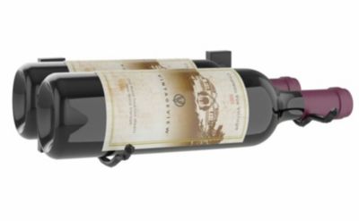 Support à bouteilles Série W pour 2 bouteilles profond, métal fini noir