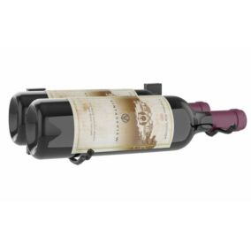 Support à bouteilles Série W pour 2 bouteilles profond, métal fini noir