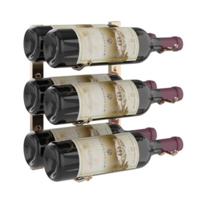 Support à bouteilles Série W1 pour 6 bouteilles, métal doré
