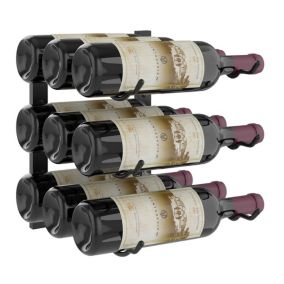 Support à bouteilles Série W1 pour 9 bouteilles, métal noir