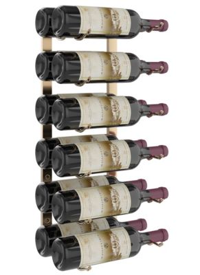 Support à bouteilles Série W2 pour 12 bouteilles, métal doré