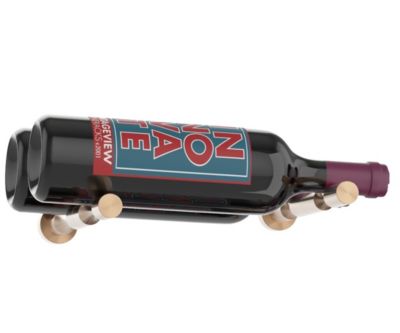 Support à bouteilles Vino Pins tiges pour 2 bouteilles dorée avec collet