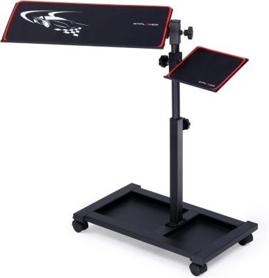 Support clavier et souris, hauteur réglable de 58 à 83 cm, inclinaison du clavier et de la souris ajustable, avec roulettes