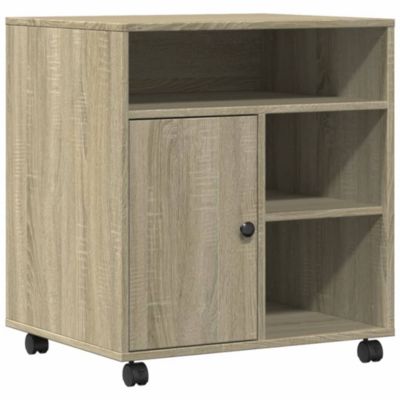 Support D'imprimante Table Meuble Bureau Avec Roulettes Sonoma 41 X 32 X 48 Cm Marron 02 0044768 96626389