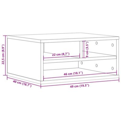 Support d'imprimante blanc 49x40x22,5 cm bois d'ingénierie vidaXL
