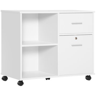 Costway – Caisson de bureau avec 3 tiroirs – Bois d'ingénierie – Dimensions 37,1 x 34,2 x 66,5 cm – Pour documents et fournitures de bureau
