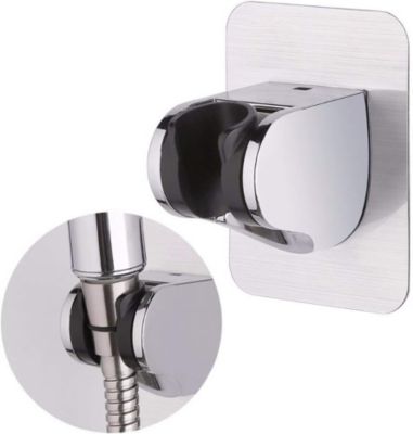 Support de douche, support mural amovible et auto-adhésif, angle réglable, étanche, robuste, 1 pièce