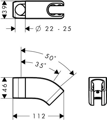 Support de douchette chromé Hansgrohe