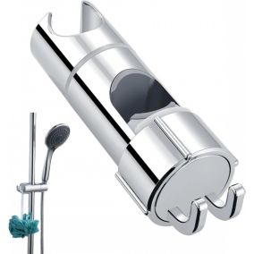 Support de douchette universel chromé - Curseur de barre de douche - Support de douche à main - Diamètre 18-25 mm