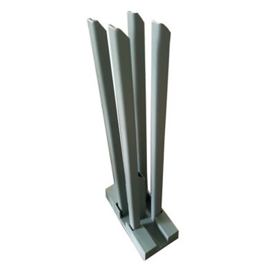 Support de fixation en acier, départ Mural taupe pour poteau universel de clôture Neva Klikstrom, H.40cm, Base 7,7 x15cm