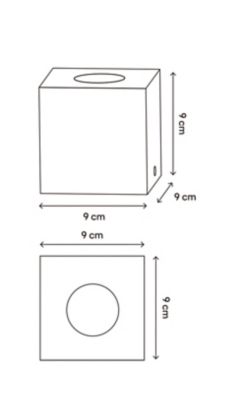 Support de lampe à poser Qausuit carré E27 IP20