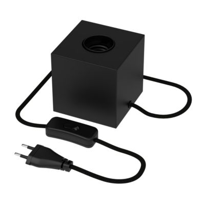 Support de lampe de table Holder noir mat E27 40W IP44 H.8,5cm Calex