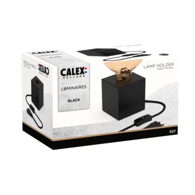 Support de lampe de table Holder noir mat E27 40W IP44 H.8,5cm Calex