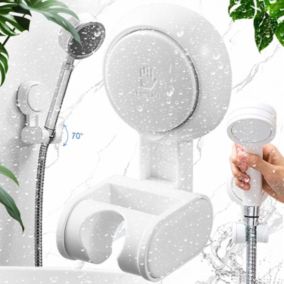 Support de pommeau de douche à ventouse - Support de pommeau de douche mural - Blanc