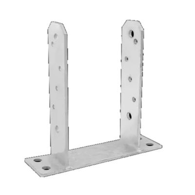 Support de poteau en U Domax PST galvanisé à chaud 121 x 200 x 5 mm 1 ...