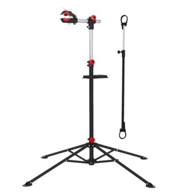Support de réparation vélo - ECD Germany - Noir - Hauteur Réglable 105-185 cm - en Acier, Pivotant