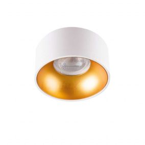 Support de Spot Encastrable Rond Mini RITI GU10 Blanc et Or