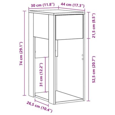 Support de tour d'ordinateur avec tiroir blanc 30x44x74 cm vidaXL