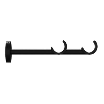 Support double tringle à rideau à percer Araxos métal noir Ø19/28mm GoodHome