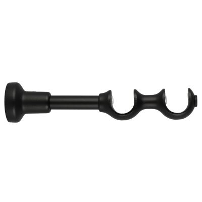 Support double tringle à rideau à percer Lamia bois de hêtre noir Ø28mm ...