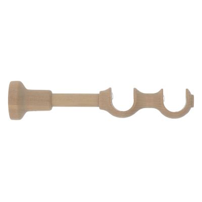 Support double tringle à rideau à percer Symi bois de frêne beige Ø28mm GoodHome