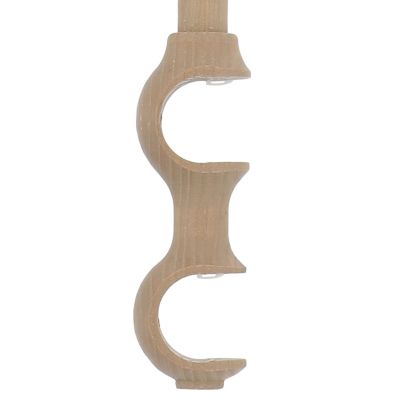 Support double tringle à rideau à percer Symi bois de frêne beige Ø28mm GoodHome