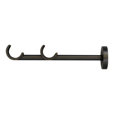Support double tringle à rideau à percer Tinos métal gris Ø19mm GoodHome
