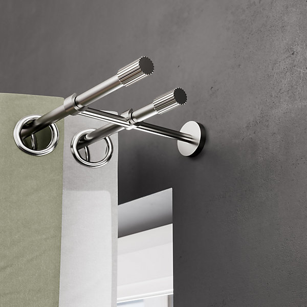 Tringle à rideaux double 280 cm, noir, 19 mm, montage plafond, terminaison droit Tringle à rideaux double 280 cm, noir, 19 mm, montage plafond, terminaison droit