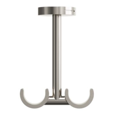 Support double tringle à rideau fixation plafond Athens métal gris ...
