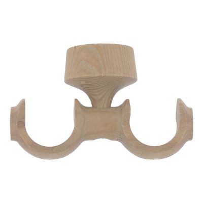 Support double tringle à rideau fixation plafond Symi bois de frêne beige Ø28mm GoodHome
