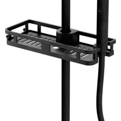 Support douchette/étagère pour barre de douche, noir, GoodHome