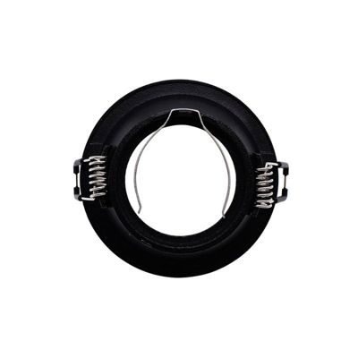 Support Encastrable Spot Rond Noir Mat pour Ampoule GU10 - SILAMP
