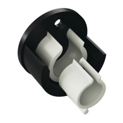 Support encastré pour barre à rideau GoodHome 19 mm Araxos noir