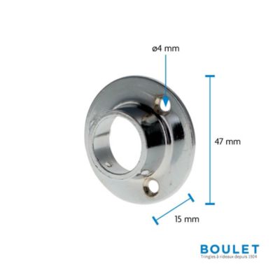 Support Entre-murs pour Barre de penderie en Acier Chromé Diam.20mm - Boulet