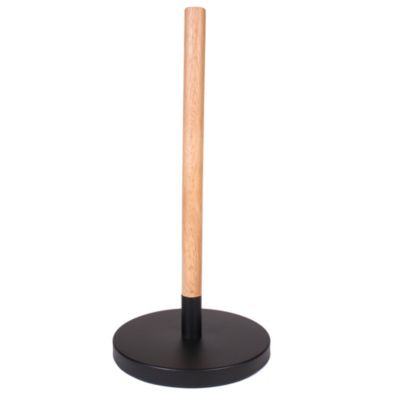 Support Essuie-Tout - COOK CONCEPT - Bois et Métal - Noir et Beige