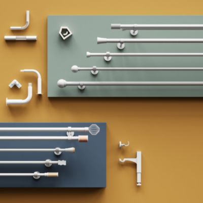 Support extensible coudé tringle à rideau Anafi métal blanc Ø19mm GoodHome