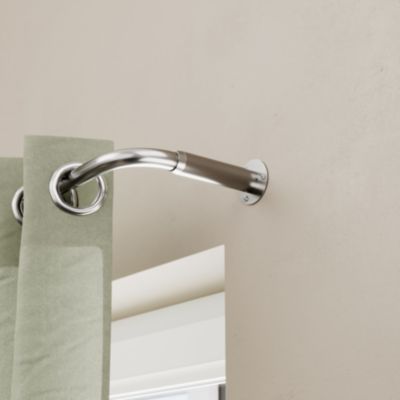 Support extensible coudé tringle à rideau Athens métal gris chromé ...