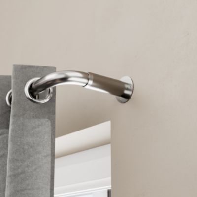 Support extensible coudé tringle à rideau Athens métal gris chromé ...