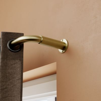 Support extensible coudé tringle à rideau Elasa métal doré Ø19mm GoodHome