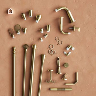 Support extensible coudé tringle à rideau Elasa métal doré Ø28mm GoodHome