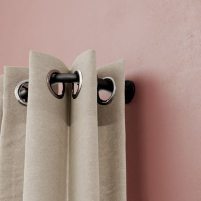 Support extensible coudé tringle à rideau Tinos métal gris Ø19mm GoodHome