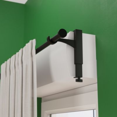 Support extensible sans perçage pour tringle à rideaux Axaros noir Ø19 ...